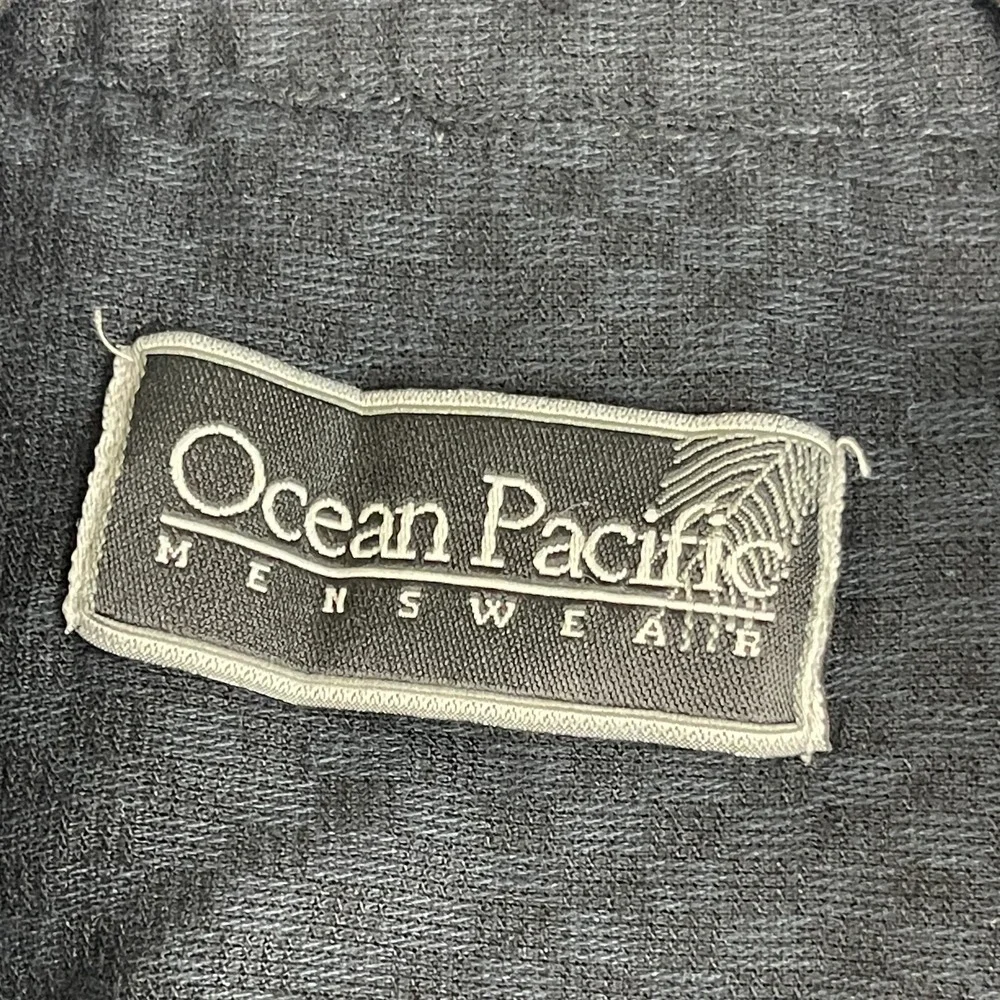 OP Ocean Pacific Hawaiian Shirt Mens Large Black Tropical Print Button Up Aloha - Picture 5 of 12